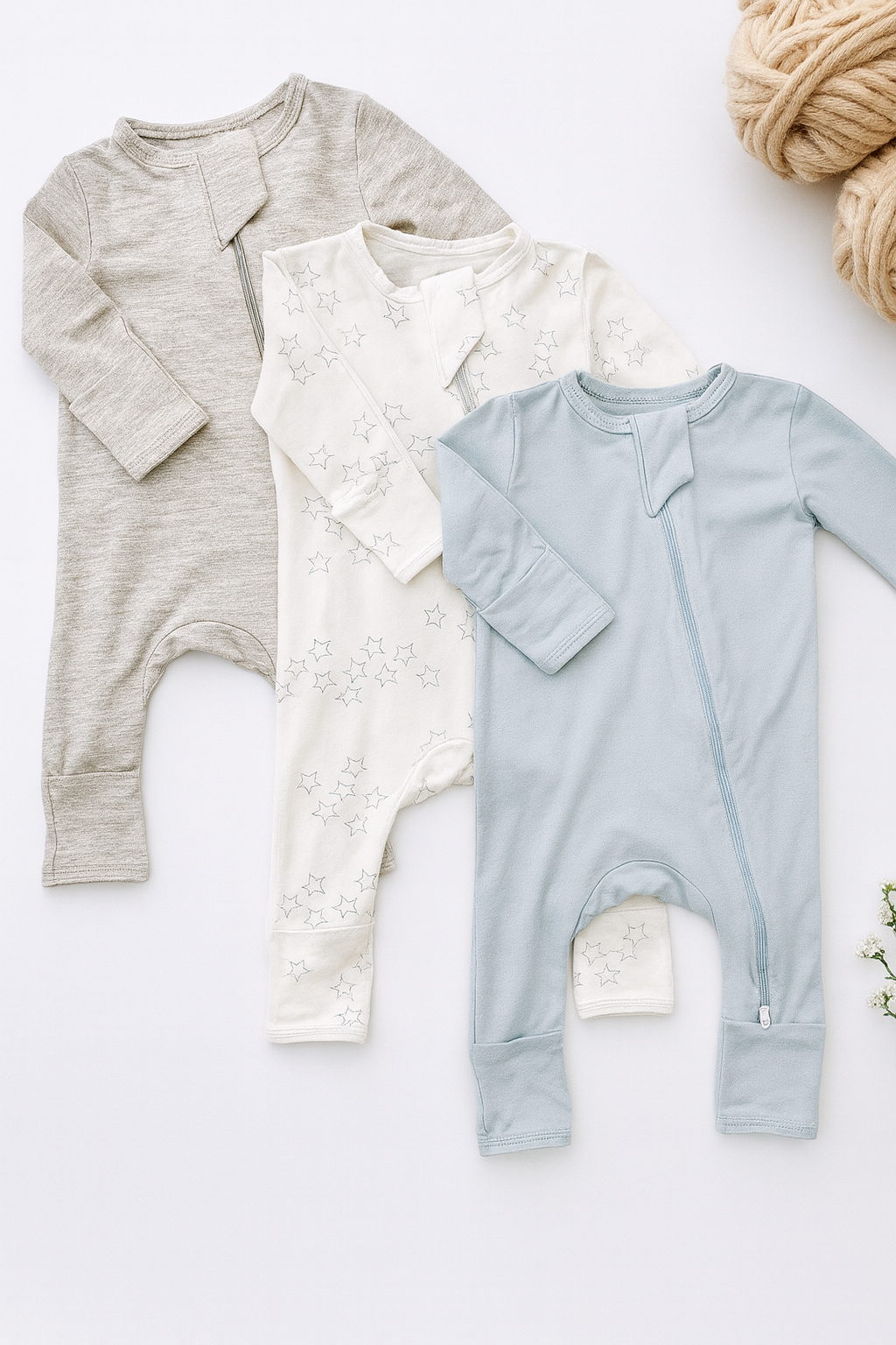 Blue Stars Bamboo Zippers