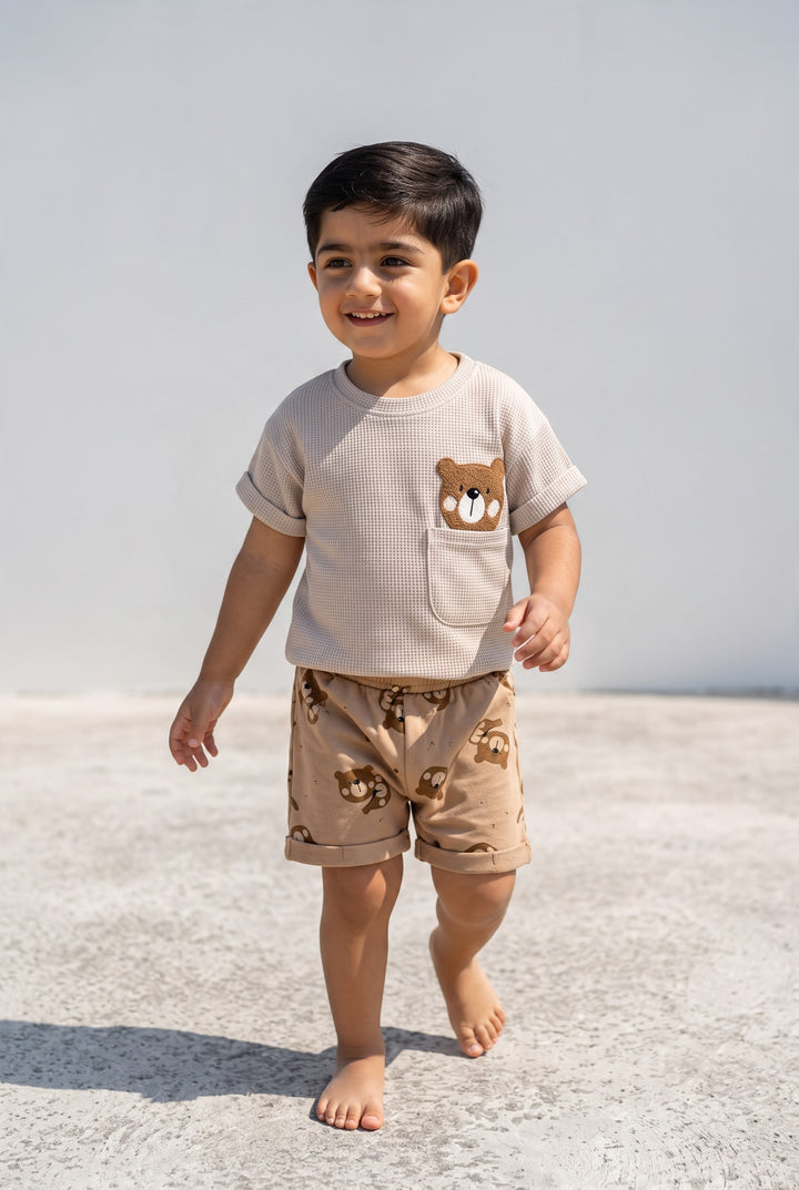 Little Bear Waffle Knit Set