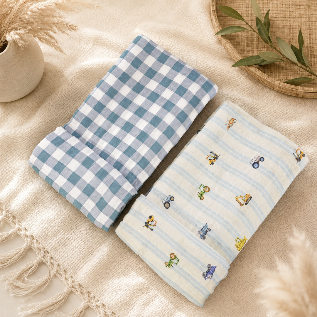 Busy Tractor Swaddle Set