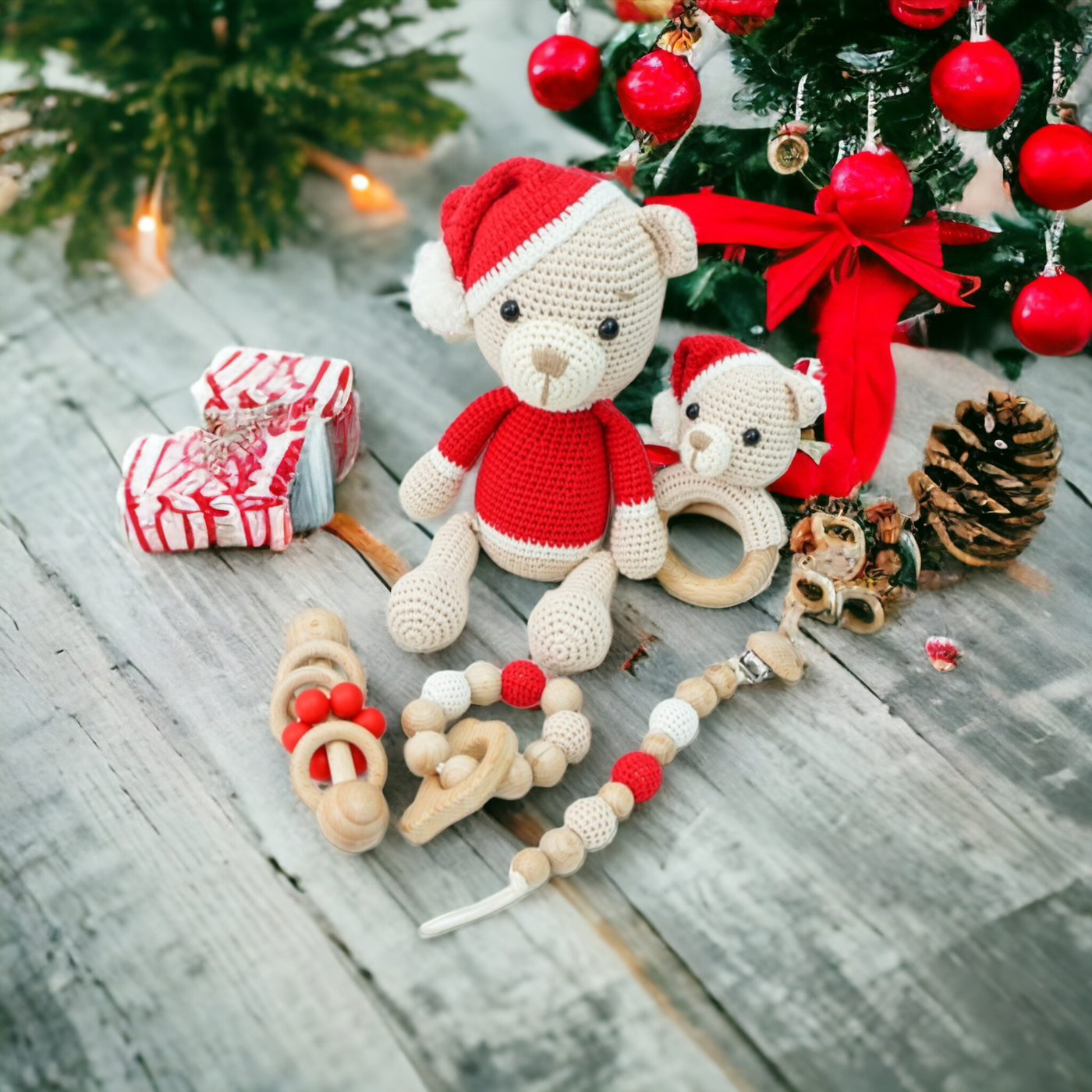 Santa Teddy Set