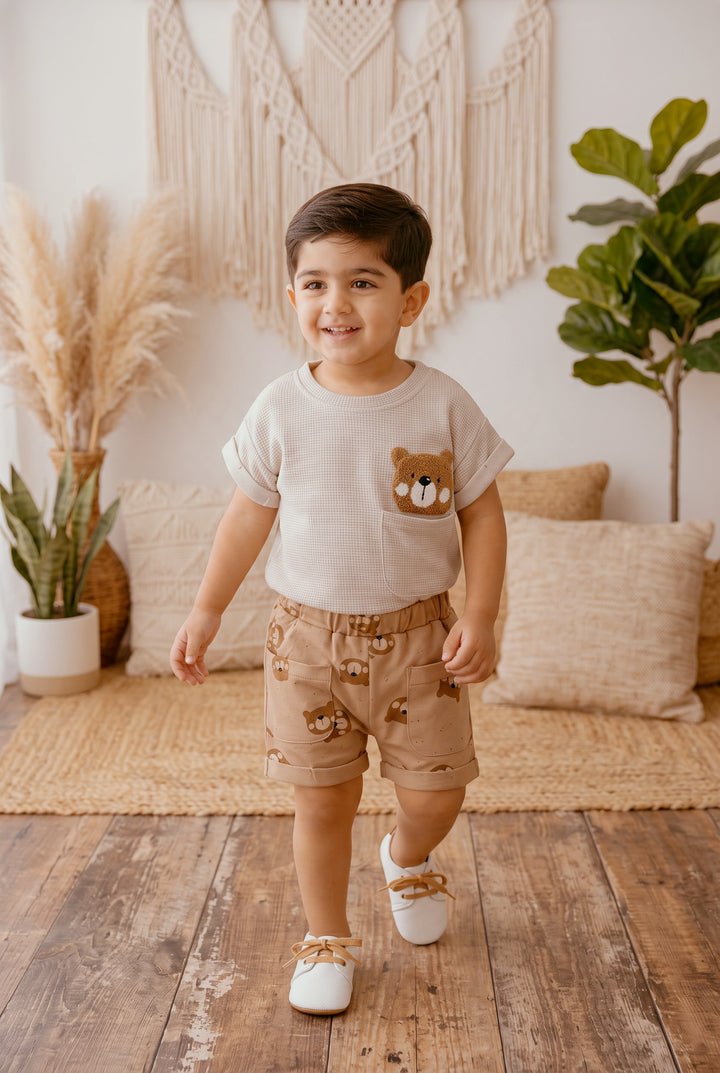 Little Bear Waffle Knit Set
