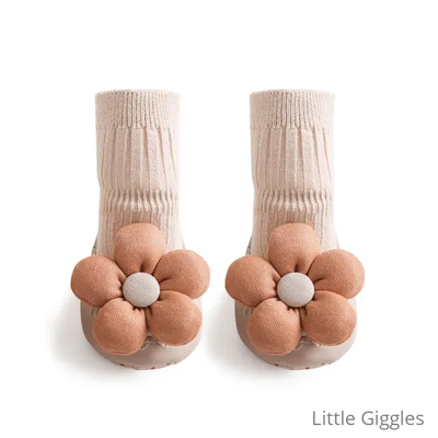Beige Flower Socks/Booties