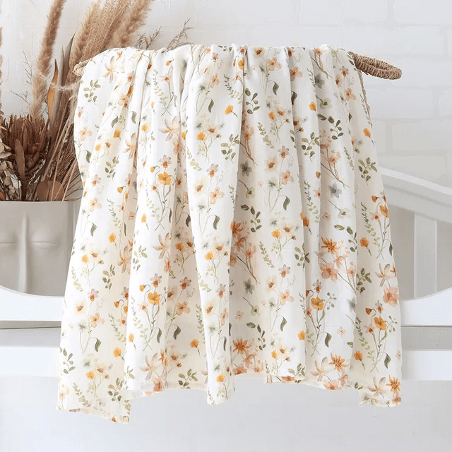 Floral Muslin Bamboo Swaddle