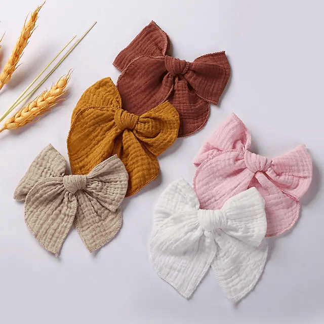 Cotton Muslin Hair Clips Set | Image 1