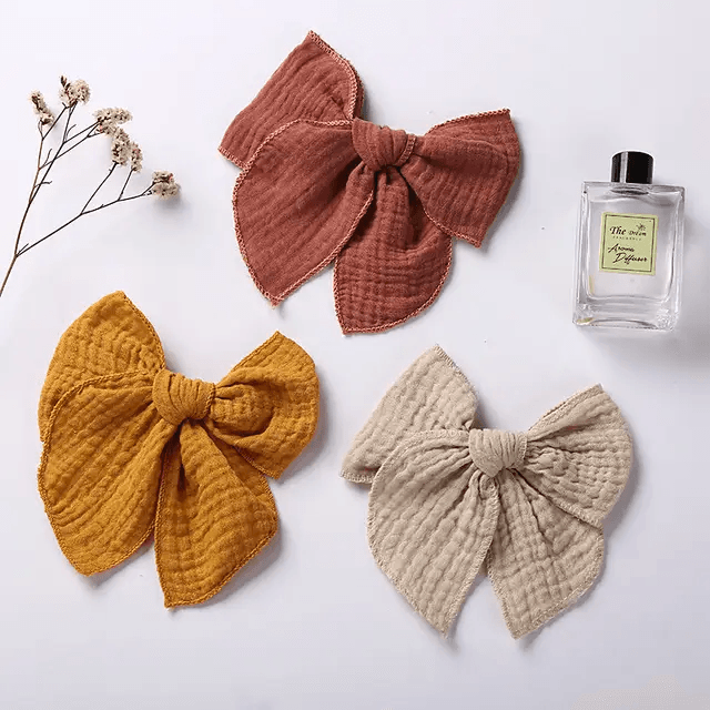 Cotton Muslin Hair Clips Set | Image 3