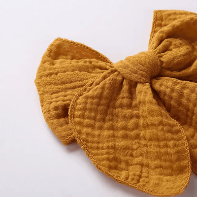 Mustard Cotton Muslin Hair Clips