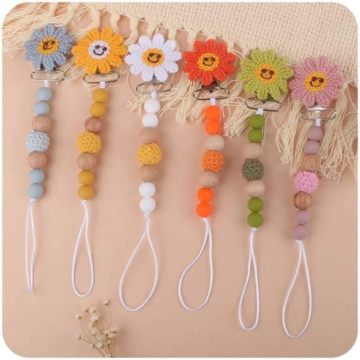 Happy Flower Pacifier Clips | Image 1