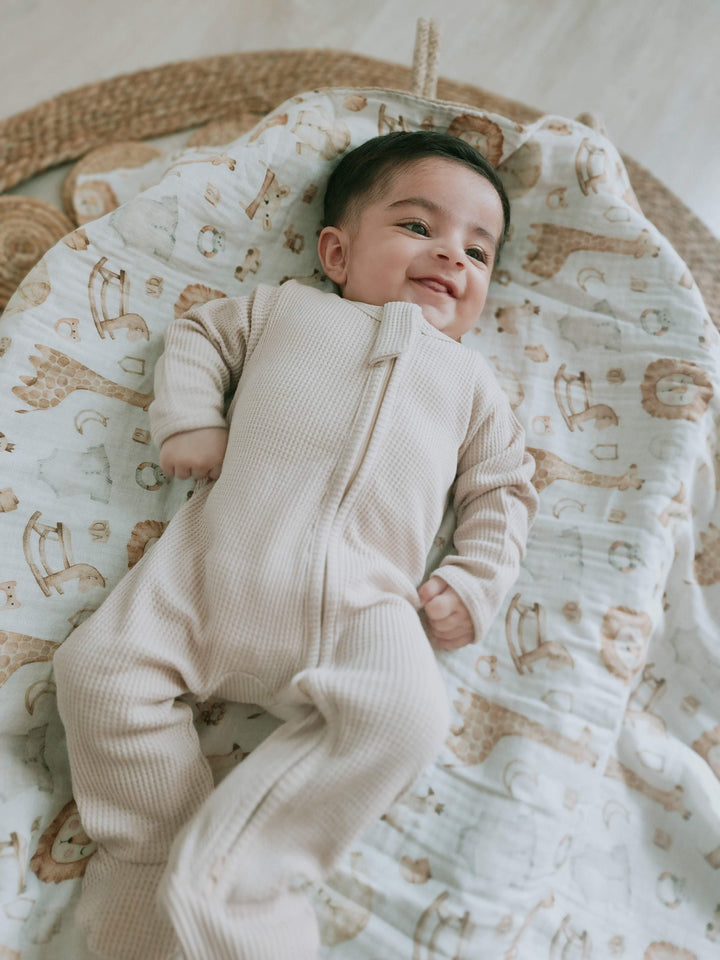 Latte Waffle Knit Zippy | Image 3