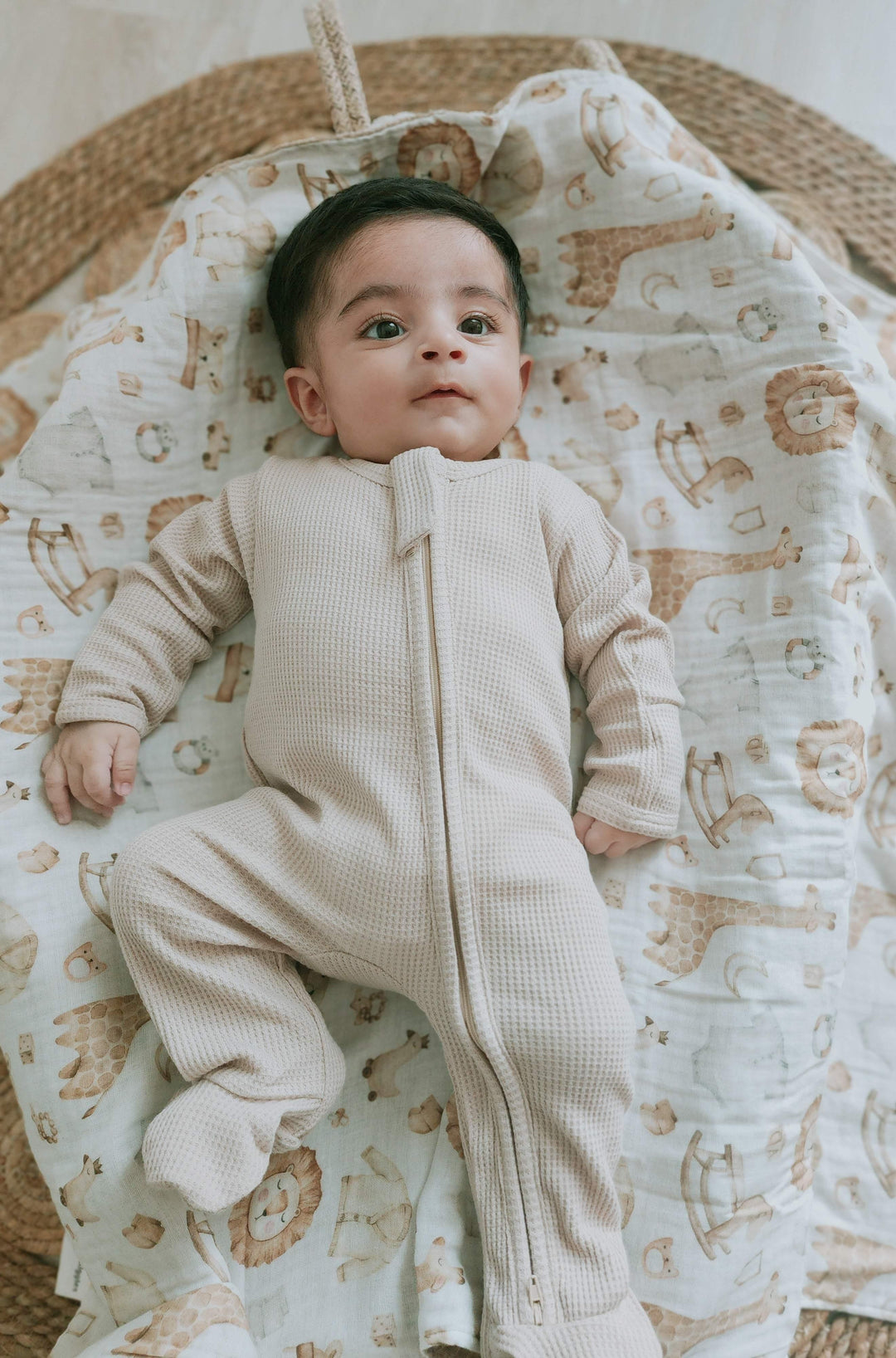 Latte Waffle Knit Zippy | Image 2