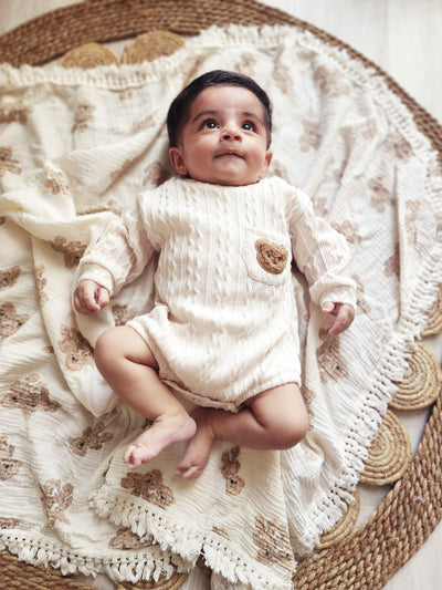 Cream Bear Romper | Image 1 | Little Giggles