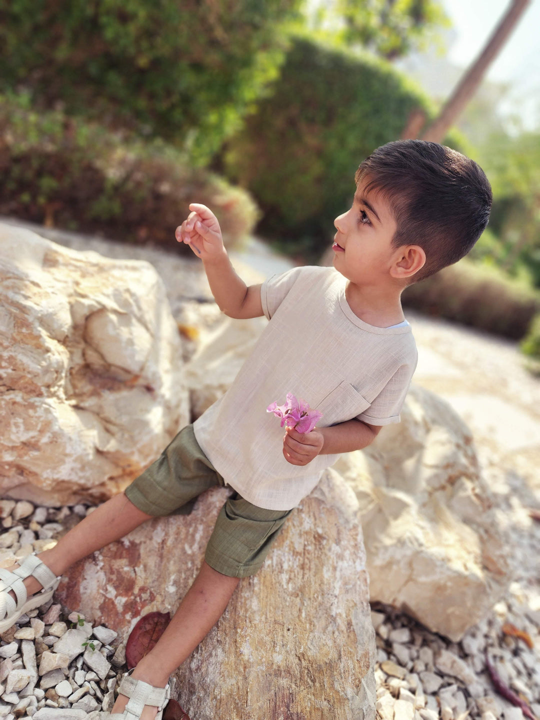 Kid Wearing Alex Linen Set