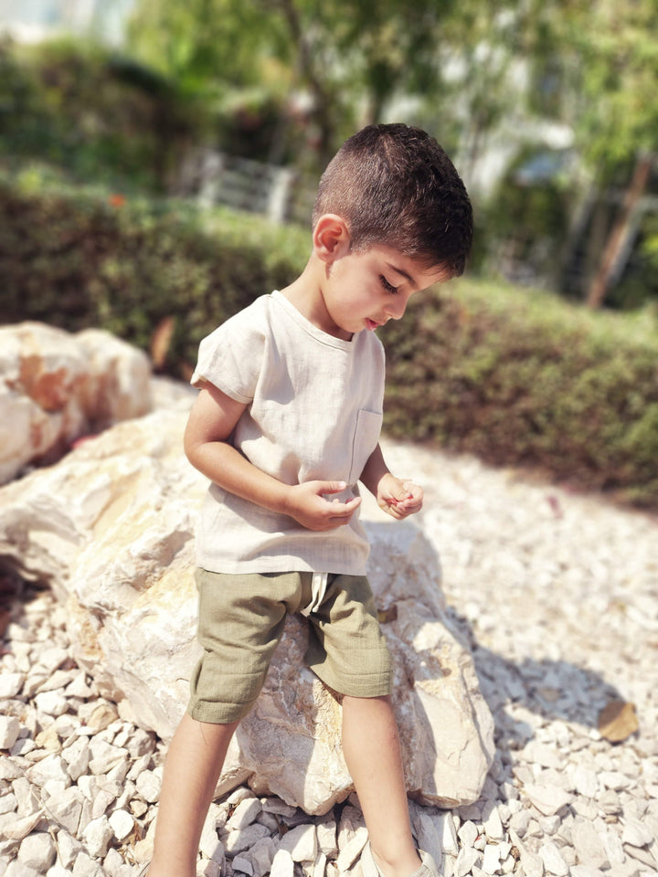 Kid Wearing Alex Linen Set | Image 1