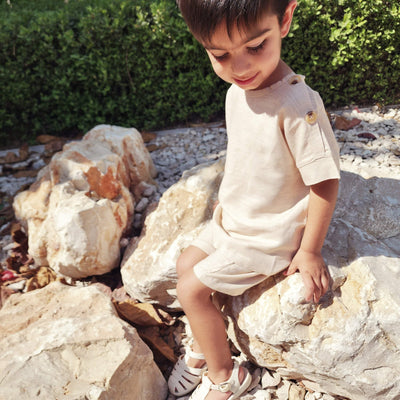 Harper Linen Beige Short Set | Image 3