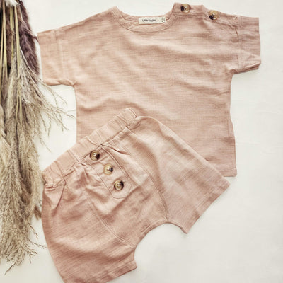 Harper Linen Pink Short Set | Image 2