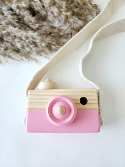 Pink Wooden Toy Camera 