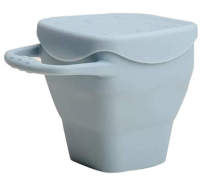 Blue Silicone Foldable Snack Cup