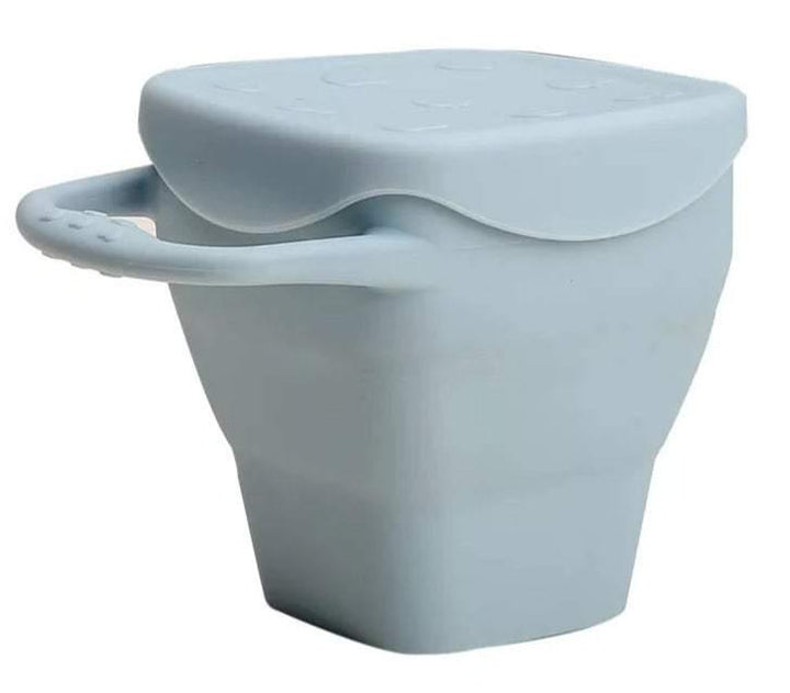 Blue Silicone Foldable Snack Cup