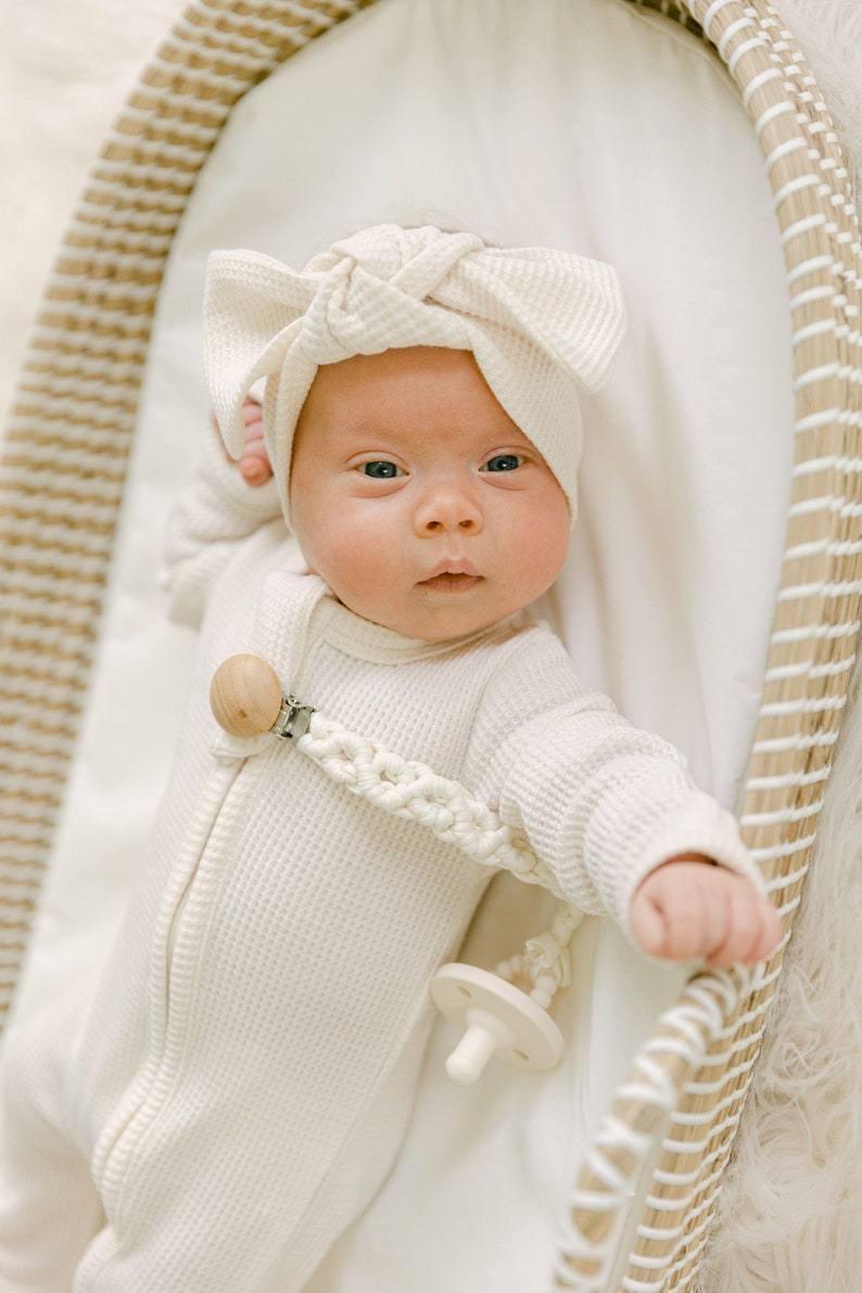White Waffle Knit Zippy | Image 2
