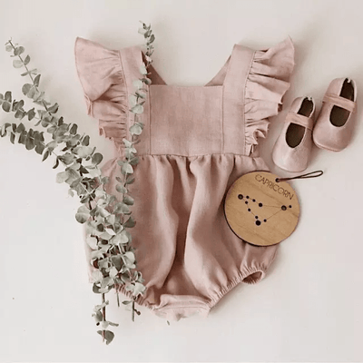 Ria Pink Linen Romper | Image 3