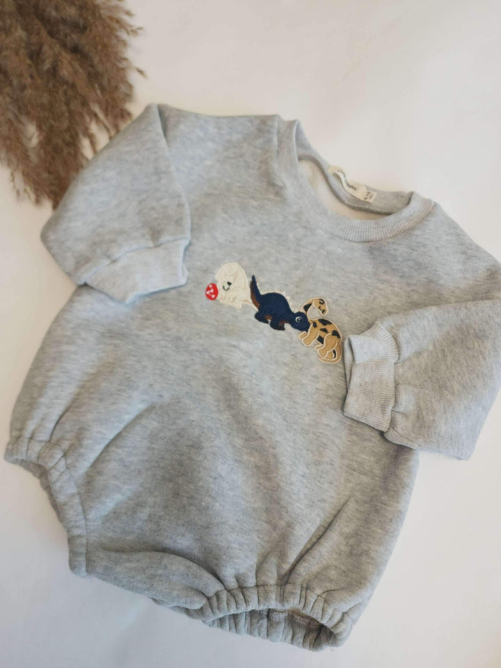 Dino Light Grey Rompers | Image 1