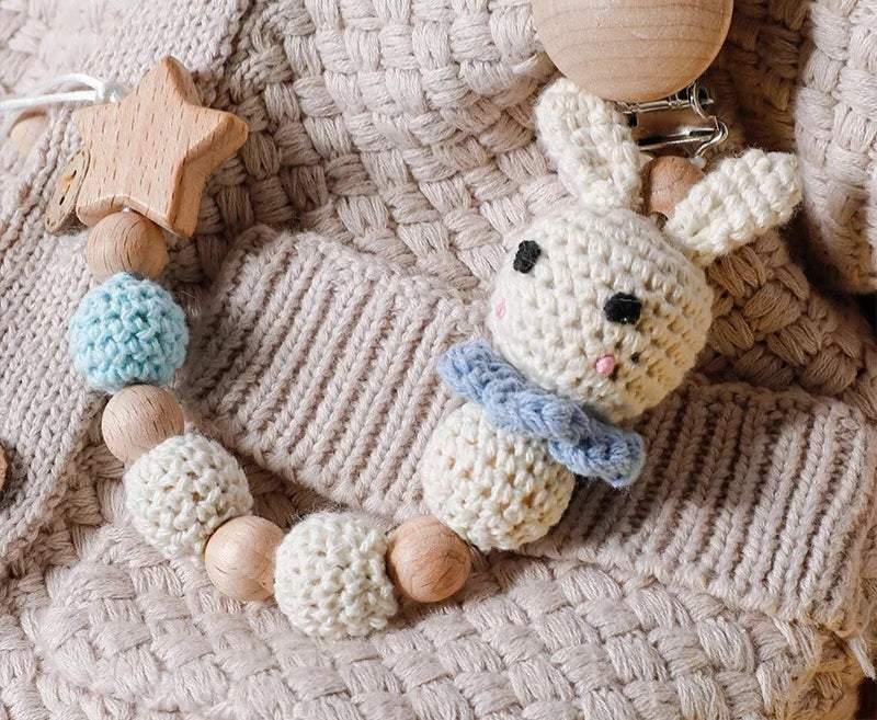 Blue Bunny Pacifier Clip