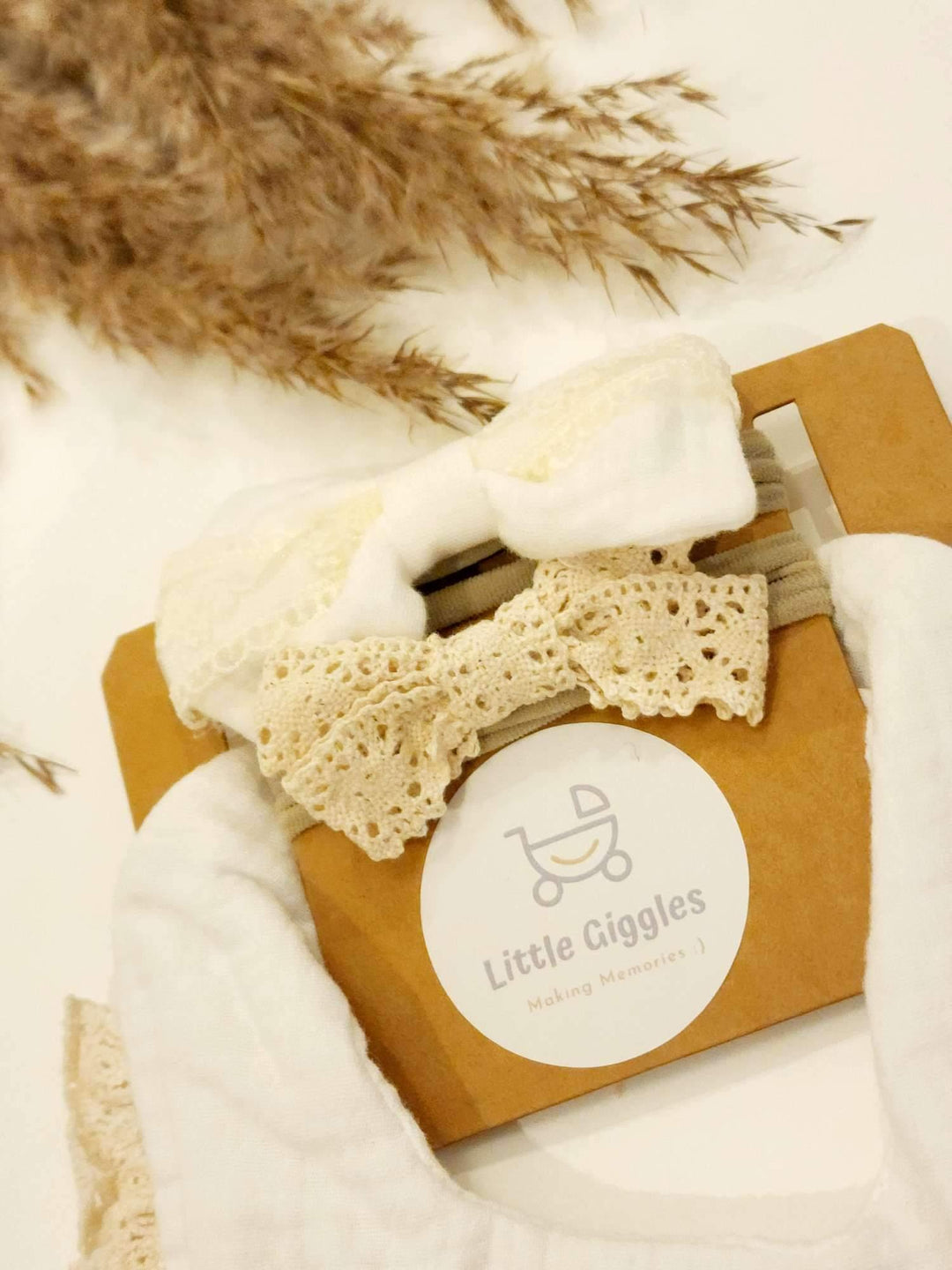 White Lace Bib and Headband Set