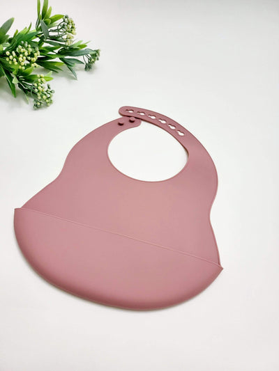 Dark Pink Silicone Bib