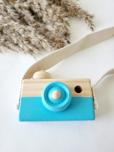 Blue Wooden Toy Camera 