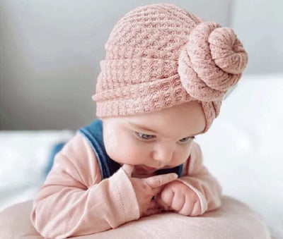 Waffle Knit Knot Dusty Pink Turban | Image 1