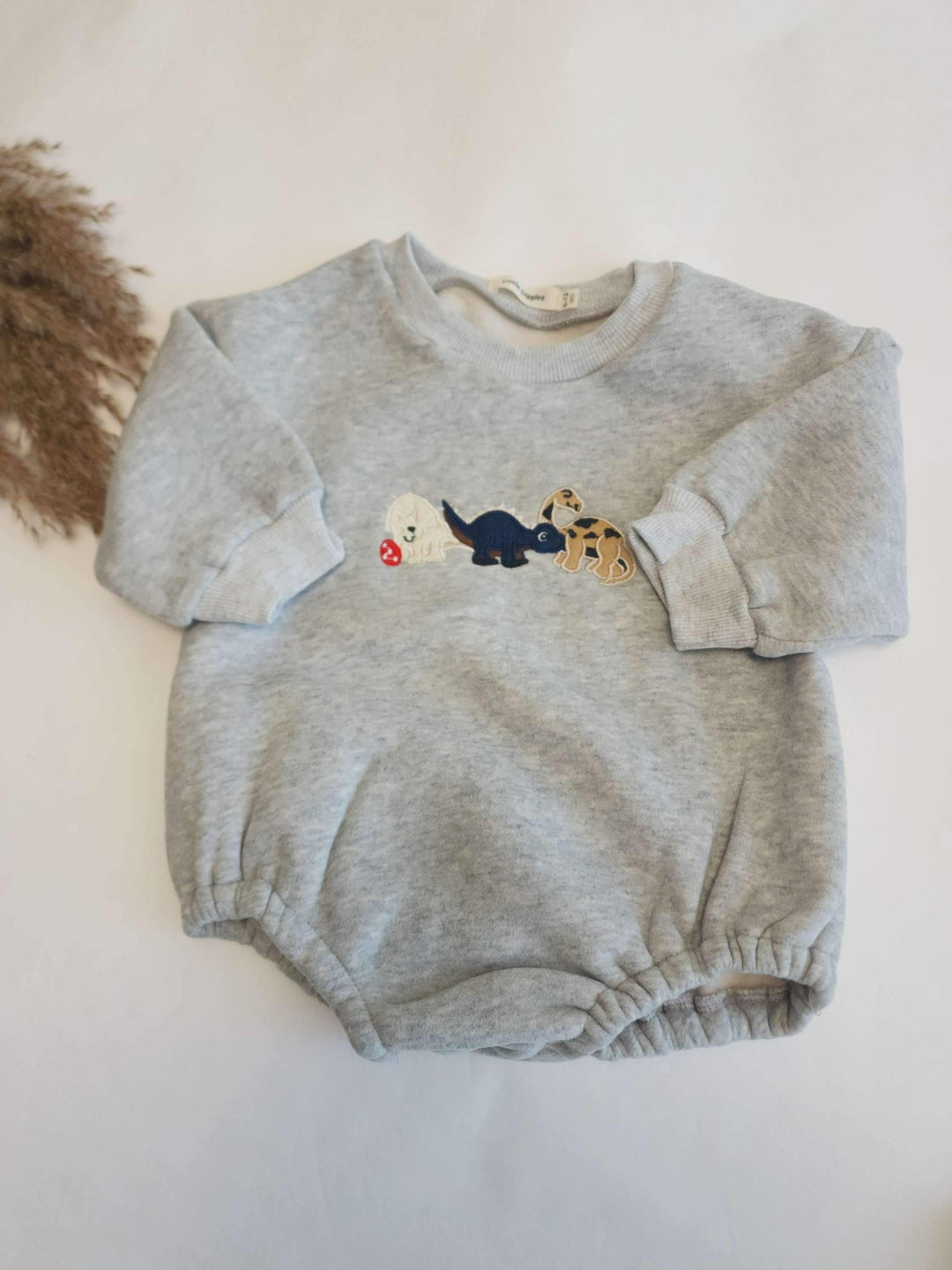 Dino Light Grey Rompers | Image 4