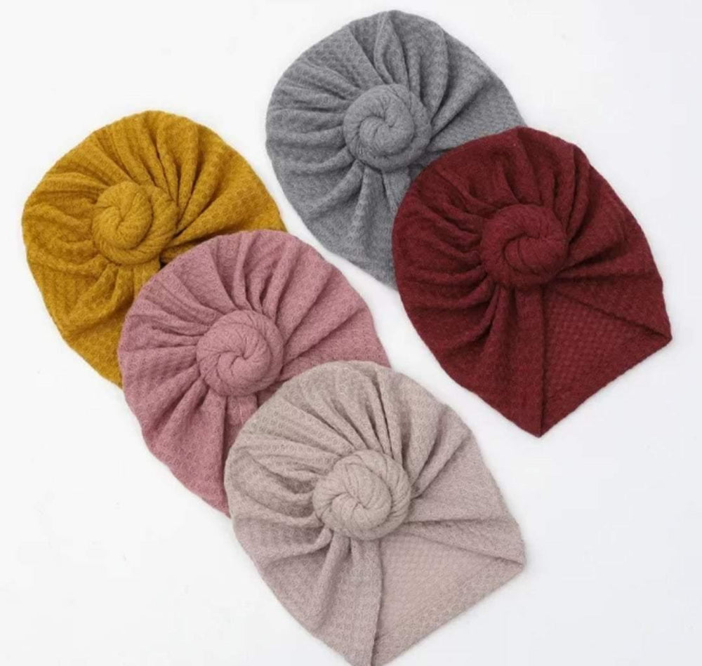 Waffle Knit Knot Turbans