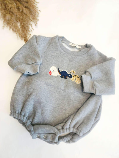 Dino Dark Grey Rompers | Image 1