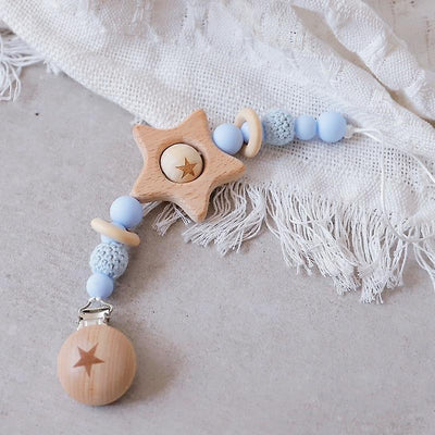 Blue Star Pacifier Clip