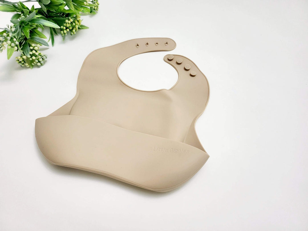 Beige Silicone Bib