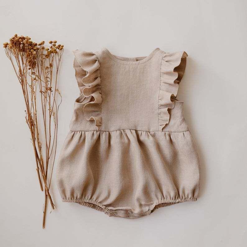 Ruffled Beige Romper | Image 2