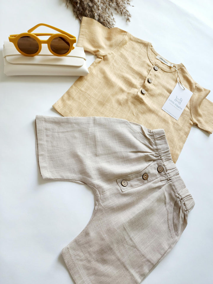 Beige Linen Short Set | Image 6