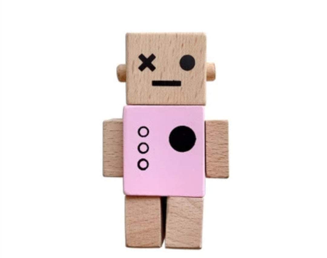 Pink Wooden Robot
