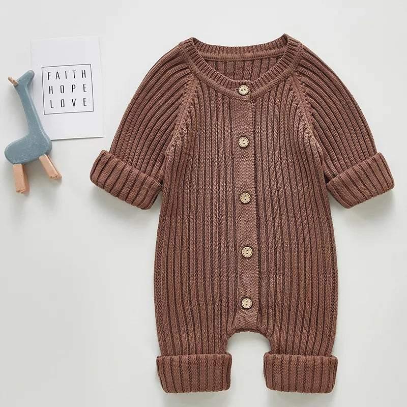 Ribbed Brown Onesie