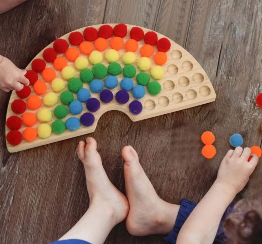 Pom Pom Wooden Rainbow | Image 2