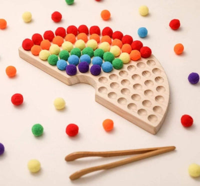 Pom Pom Wooden Rainbow | Image 1