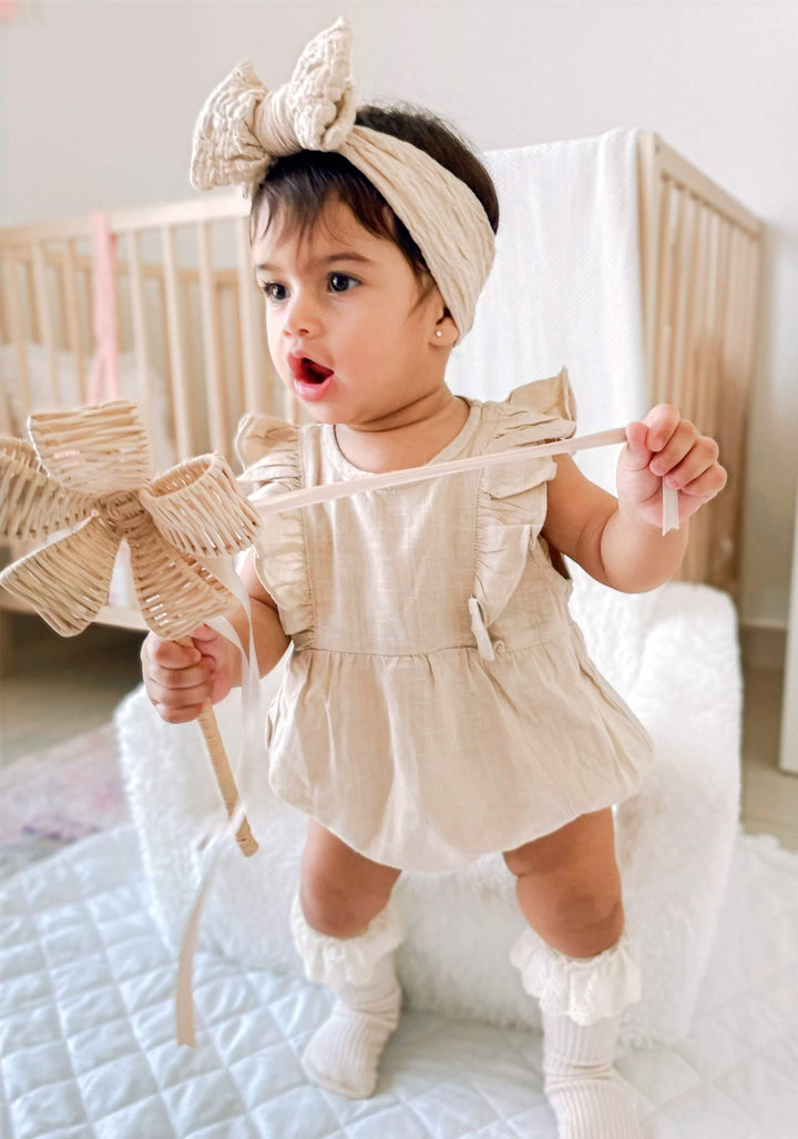 Ruffled Beige Romper | Image 1