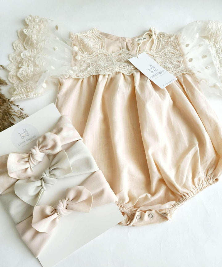 Rosie Cream Lace Romper | Image 3
