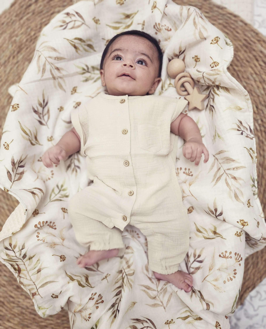 Baby Wearing Cream Austen Romper