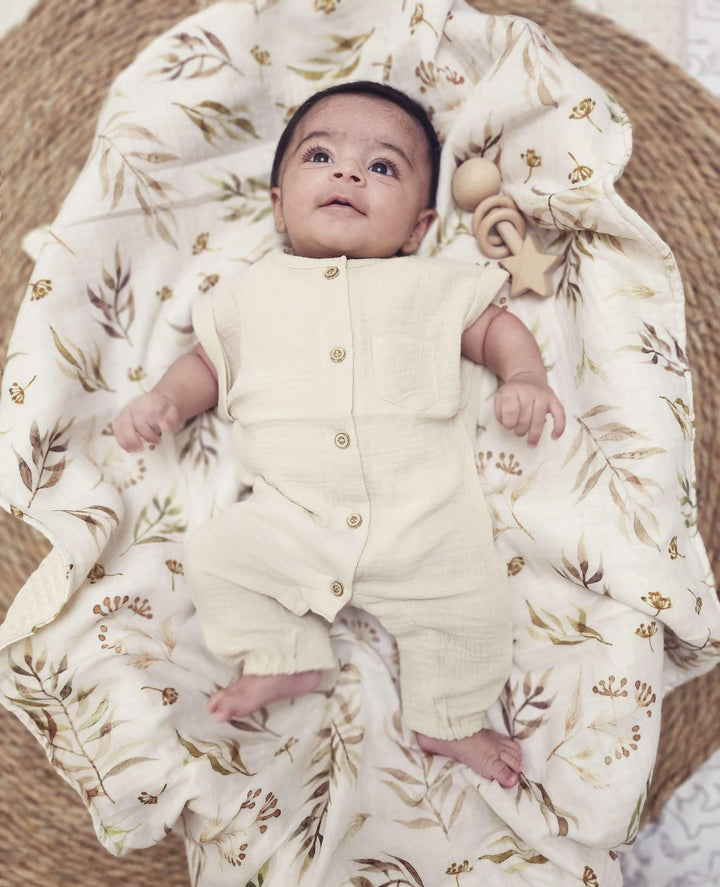 Baby Wearing Cream Austen Romper