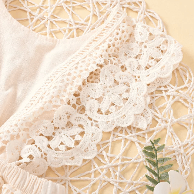 Lace Drawstring Romper | Image 4