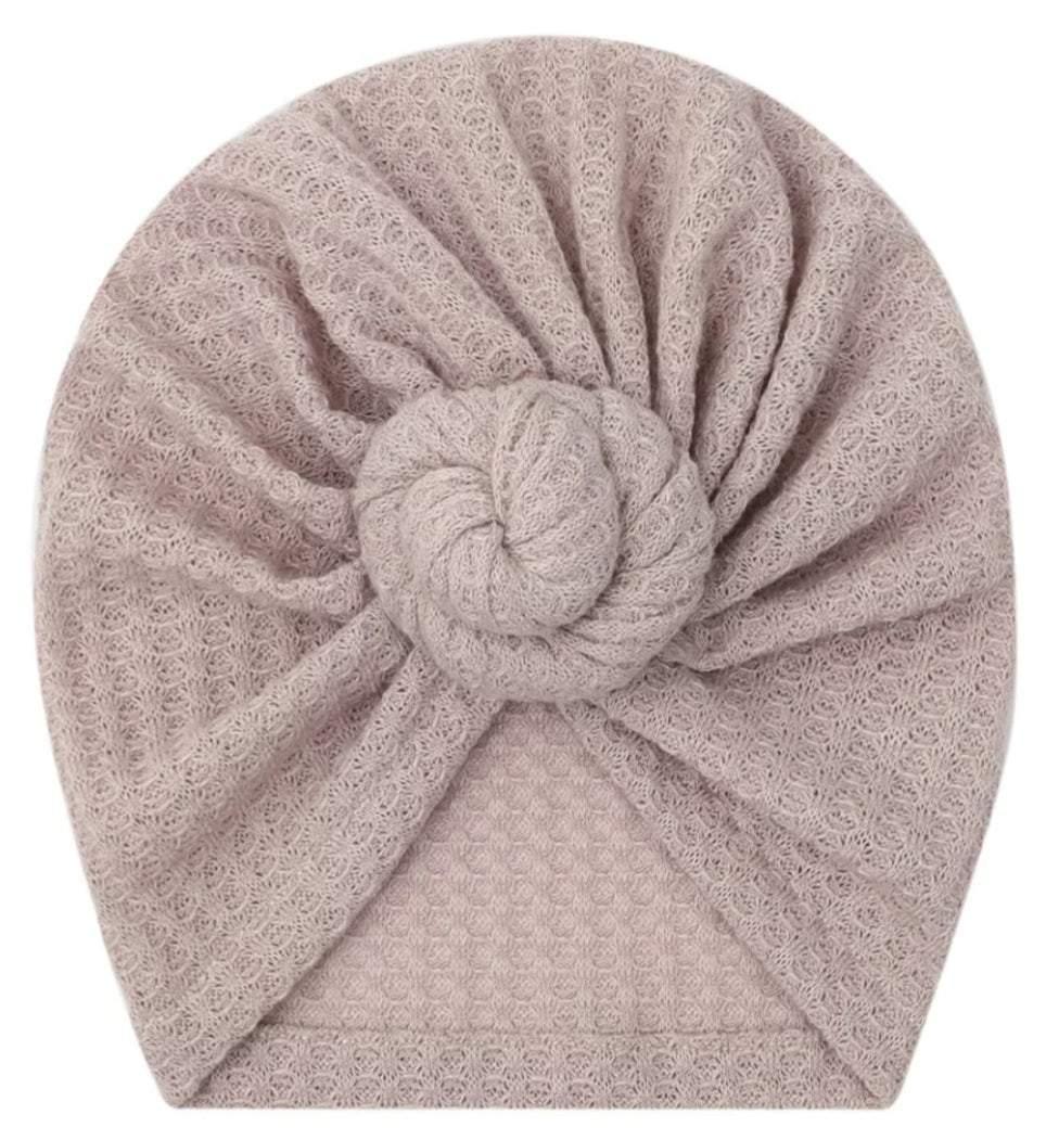 Waffle Knit Knot Beige Turban | Image 4