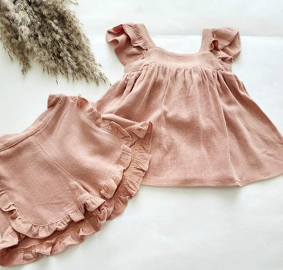 Pink Ari Linen Set | Little Giggles
