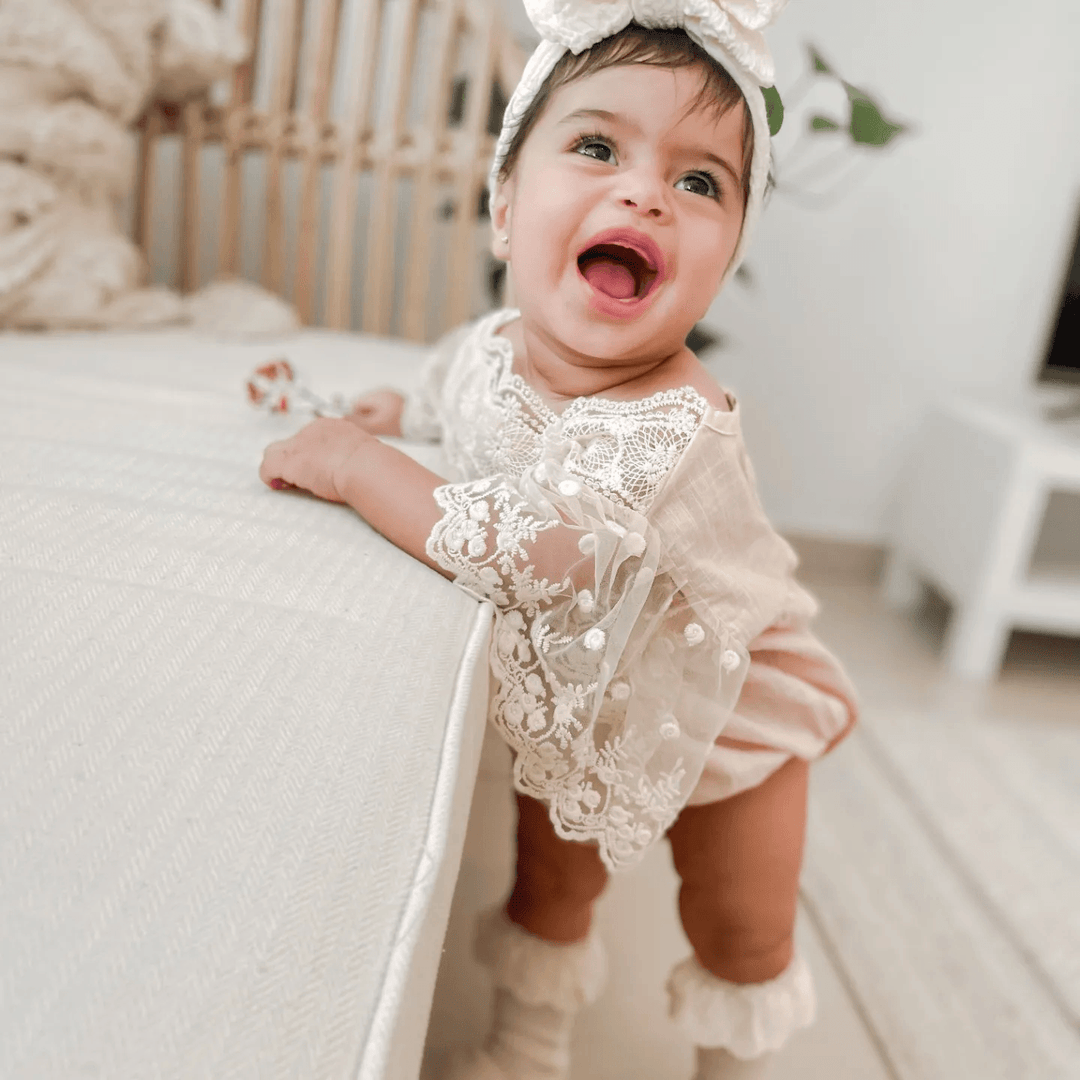 Rosie Cream Lace Romper | Image 4