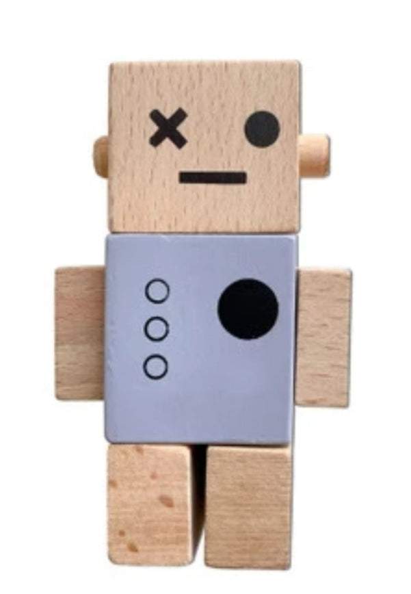 Grey Wooden Robot