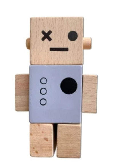 Grey Wooden Robot